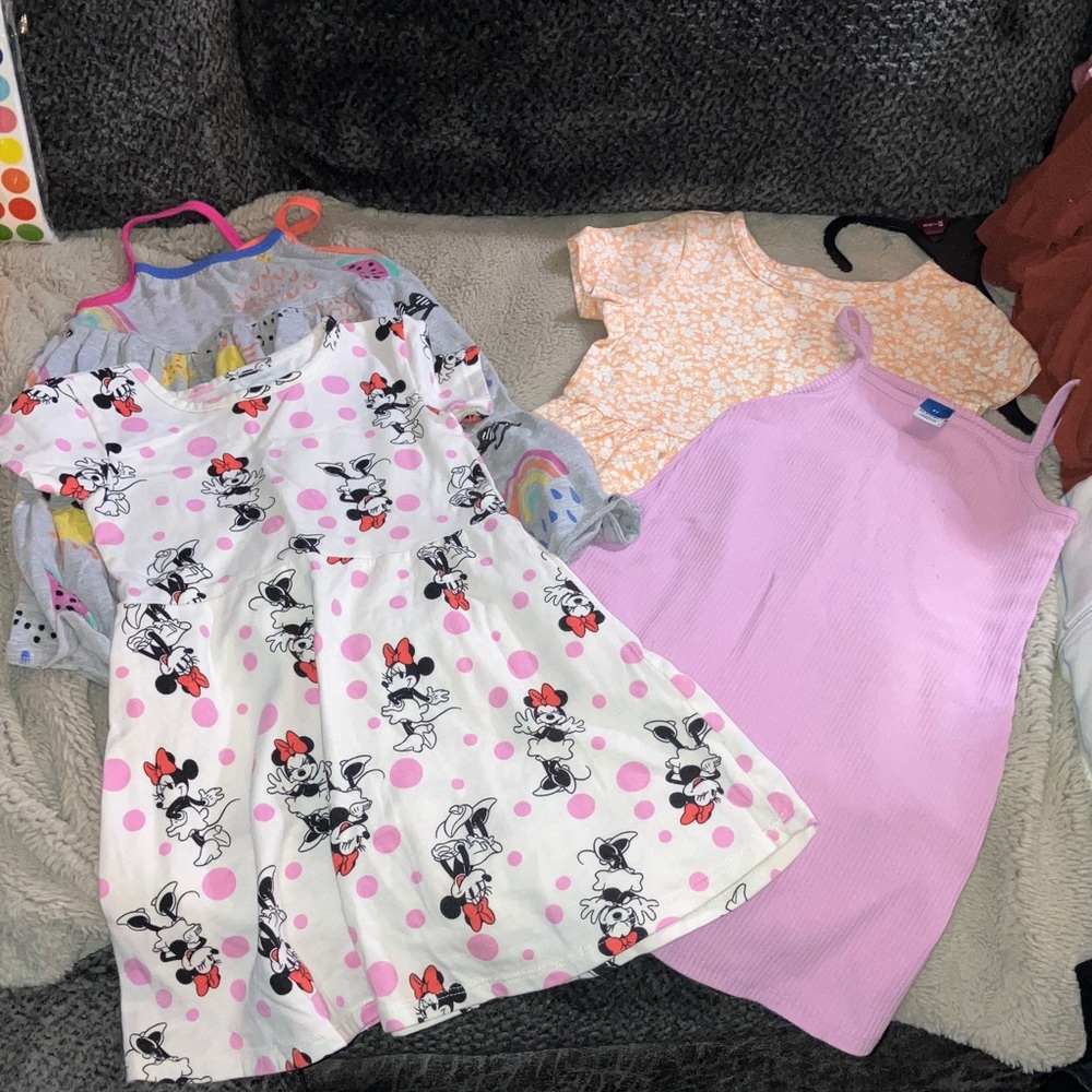 Lot of Four Girls Dresses, 3T—-Old Navy, Cat & Jack, Disney